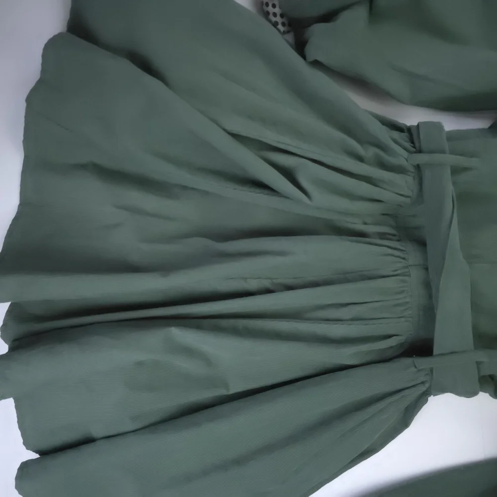 Laroque Orignal Green Corded Party Dress Chic Long Sleeve Sz L. - Picture 11 of 11